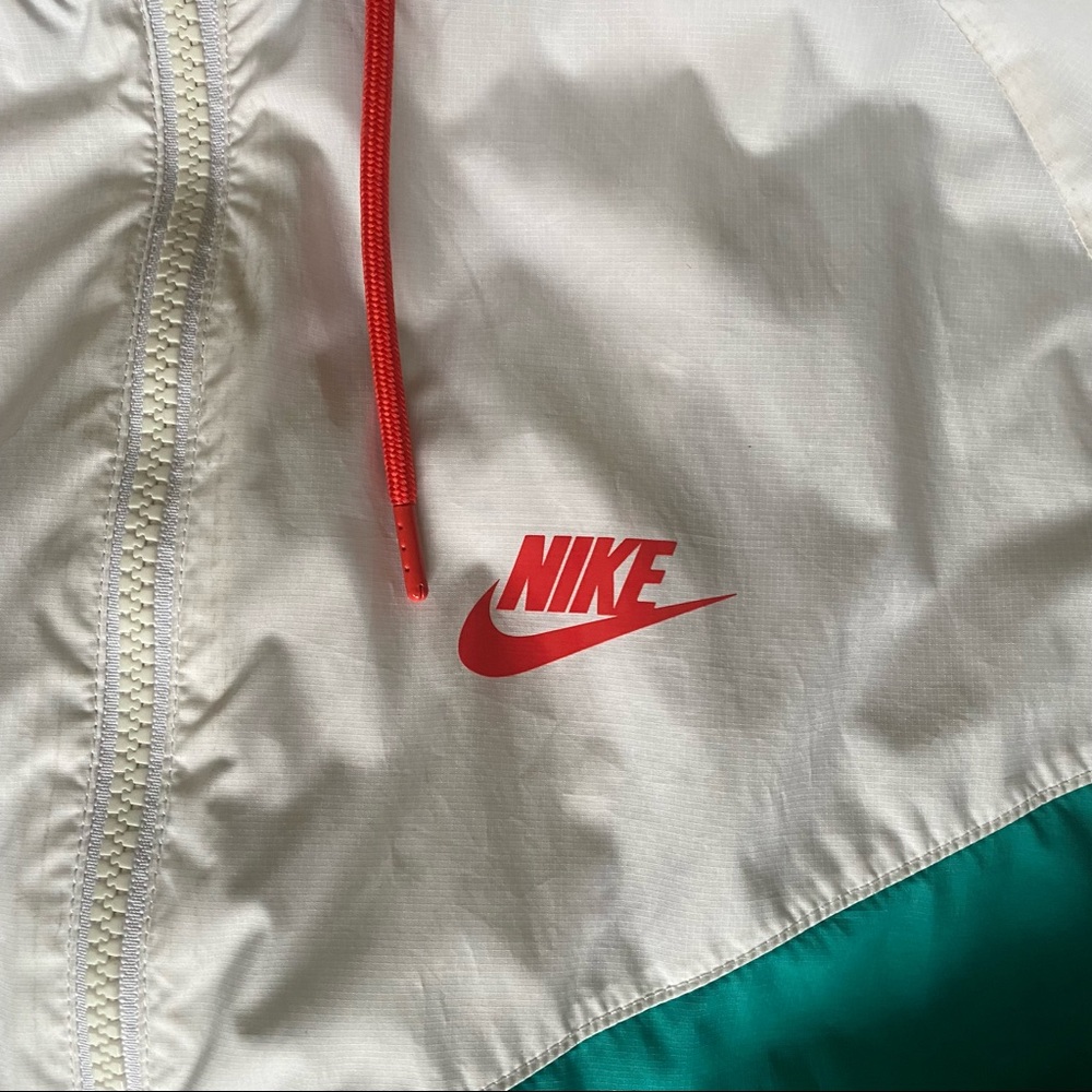 Nike Teal Black White Windbreaker with Red Accents - Picture 3 of 5